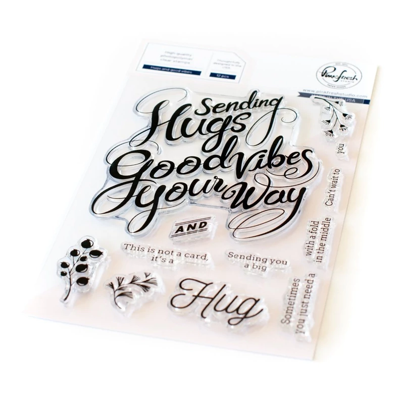 Pinkfresh Studio - Hugs and Good Vibes 4x6 Stamp