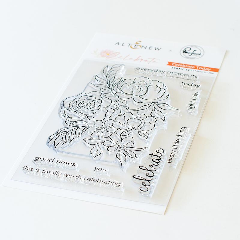 Pinkfres Studio + Altenew - Celebrate 4x6 Stamp Set - Celebrate Today 
