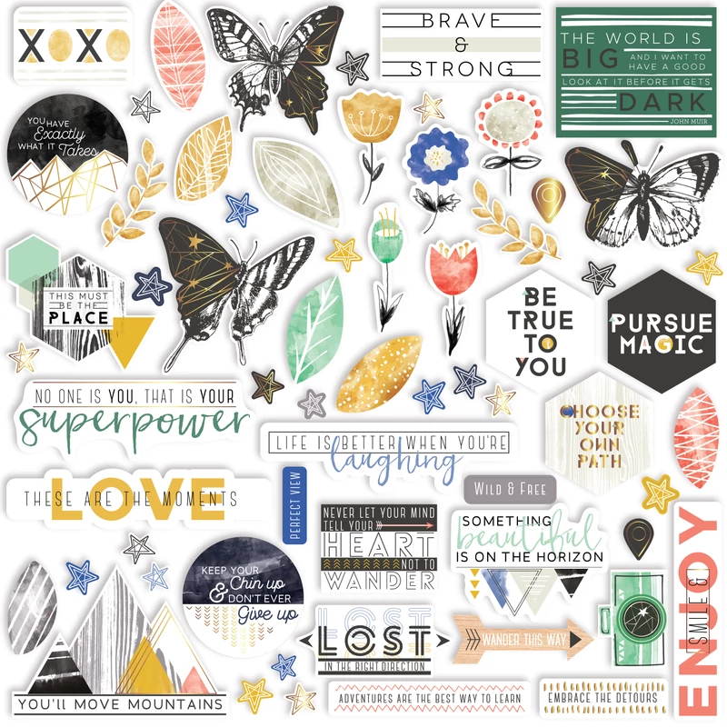 Pinkfresh Studio - Escape the Ordinary Gold Foiled Die Cuts