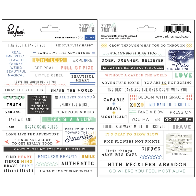 Pinkfresh Studio - Escape the Ordinary Phrase Stickers