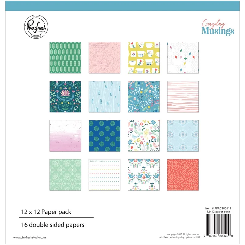 Pinkfresh Studio - Everyday Musings 12x12 Paper Pack