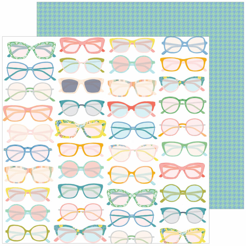 Pinkfresh Studio - Flower Market 12x12 scrapbook papír - Glasses