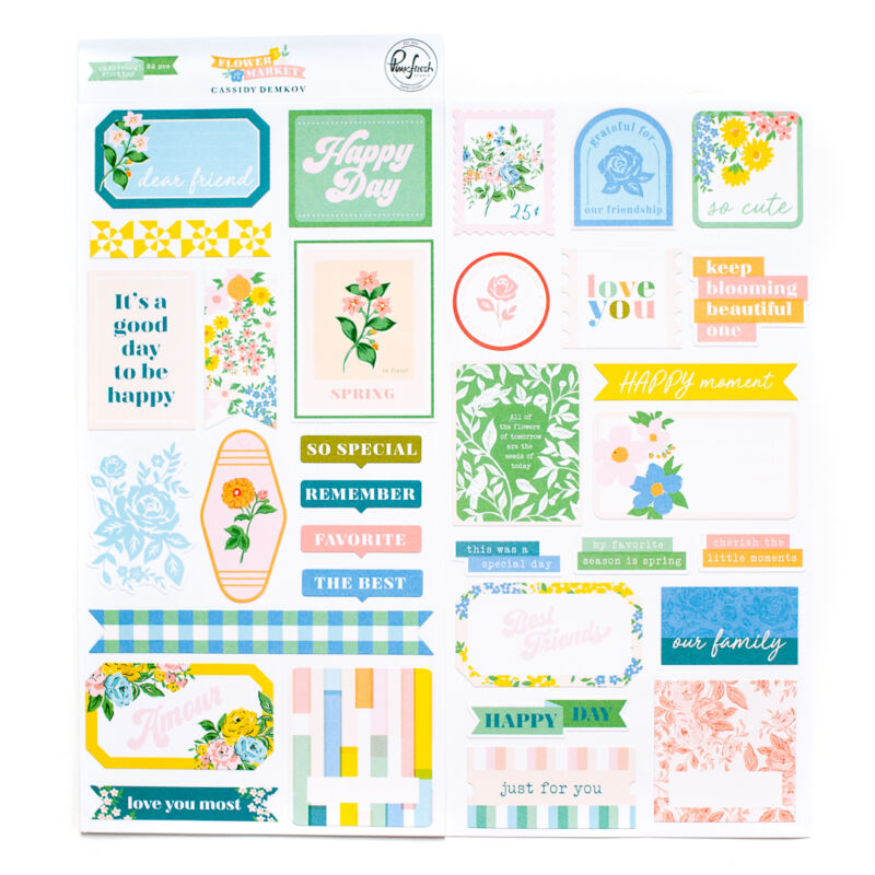 Pinkfresh Studio - Flower Market Cardstock Stickers