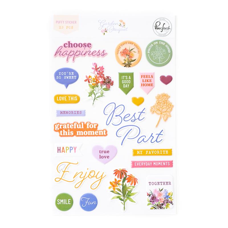 Pinkfresh Studio - Garden Bouquet Puffy Stickers