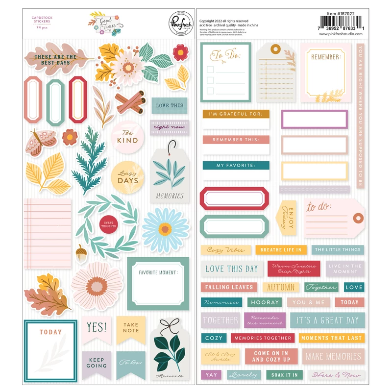Pinkfresh Studio - Good Times Cardstock stickers