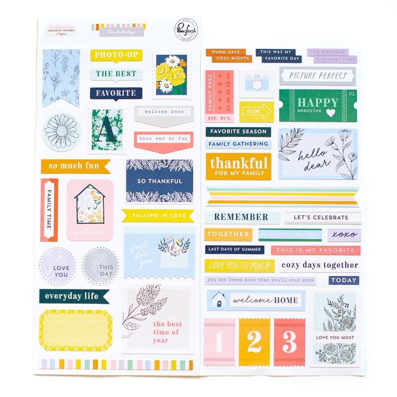 Pinkfresh Studio - The Best Day 6x12 Cardstock Stickers