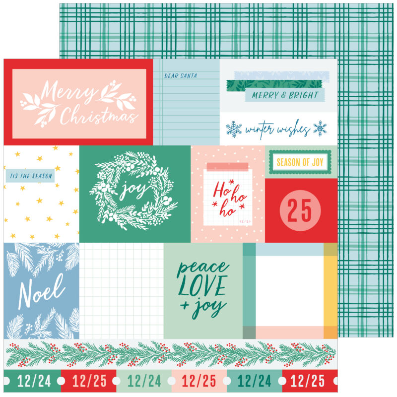 Pinkfresh Studio - Happy Holidays 12x12 scrapbook papír - Holiday Traditions