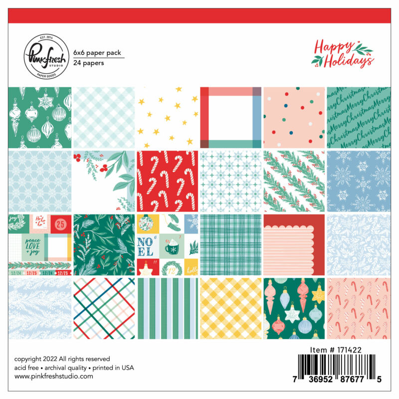 Pinkfresh Studio - Happy Holidays 6x6 Paper Pack