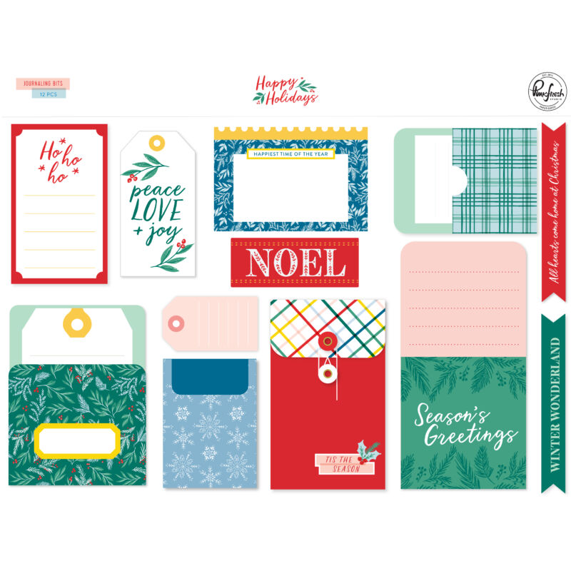 Pinkfresh Studio - Happy Holidays Journaling bits