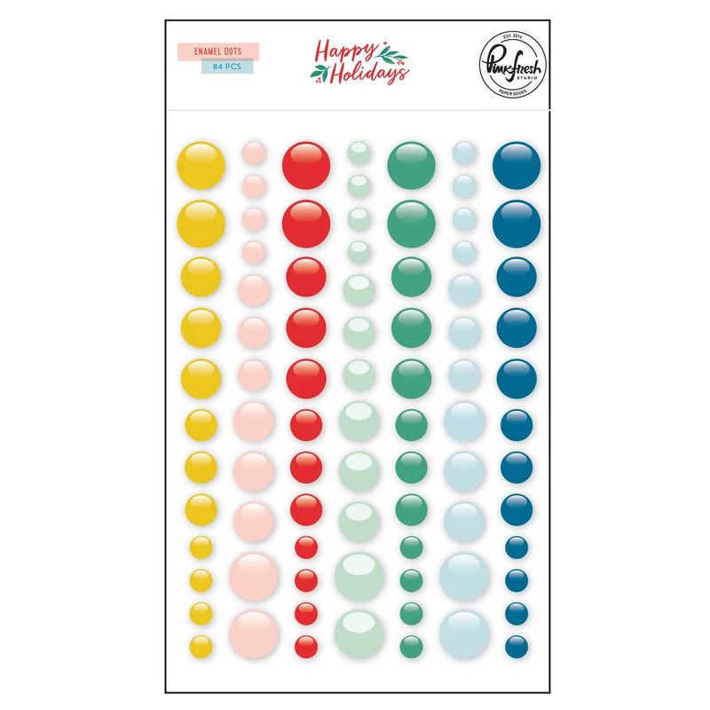 Pinkfresh Studio - Happy Holidays Enamel Dots