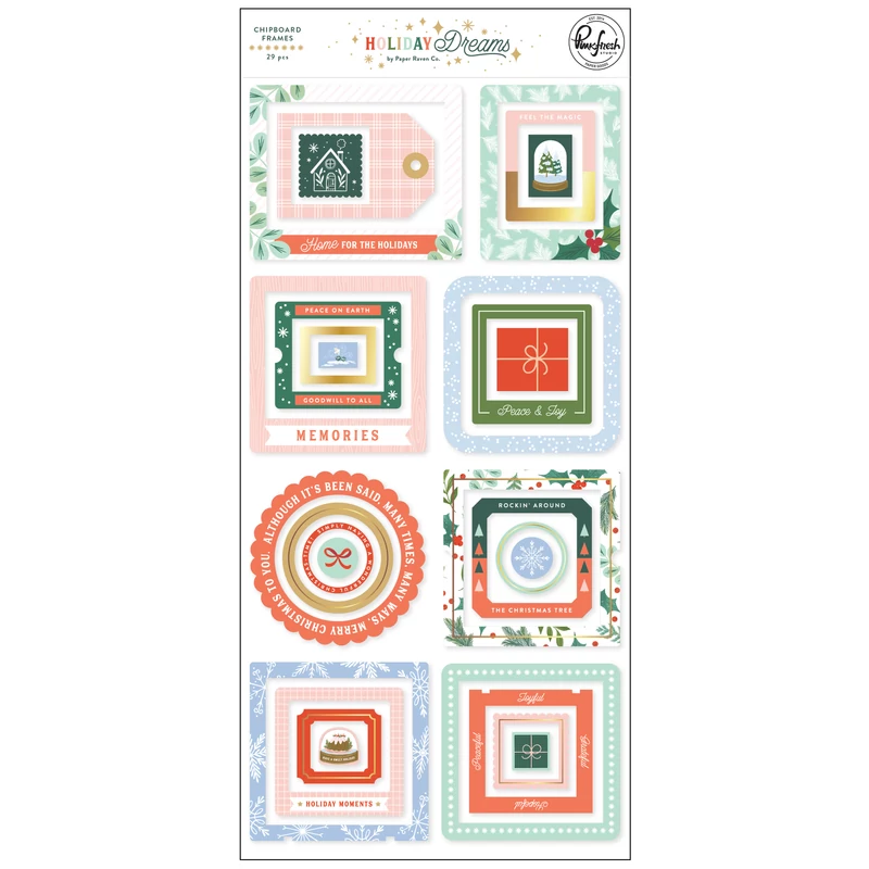 Pinkfresh Studio - Holiday Dreams Chipboard Frames