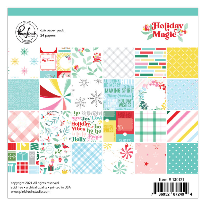 Pinkfresh Studio - Holiday Magic 6x6 Paper Pad - Double Sided