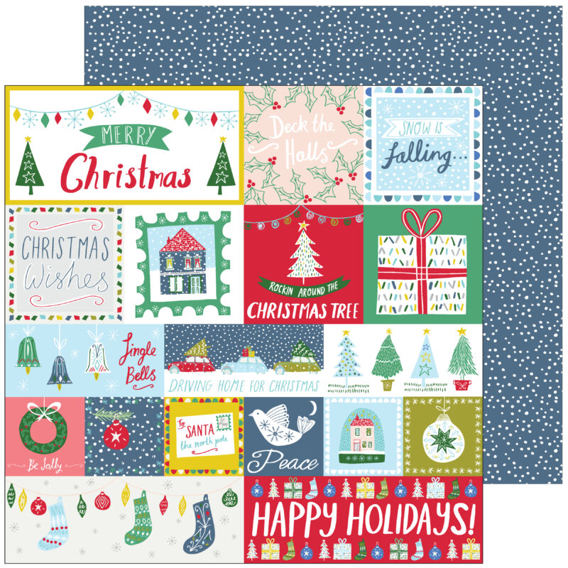 Pinkfresh Studio - Home for the Holidays 12x12 Paper - Happy Holidays