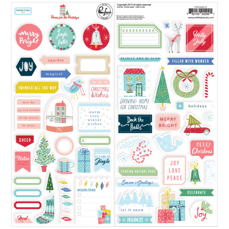 Pinkfresh Studio - Home for the Holidays 6x12 Cardstock Stickers (42 Pieces)