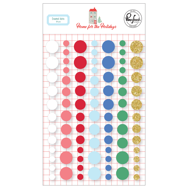 Pinkfresh Studio - Home for the Holidays Enamel Dots (84 Pieces)