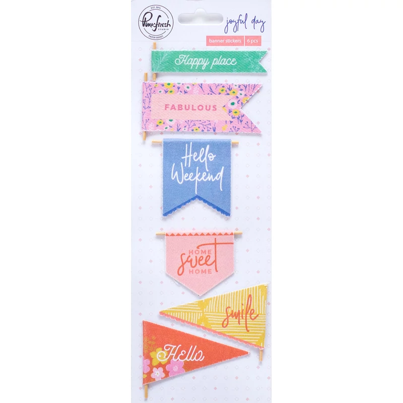 Pinkfresh Studio - Joyful Day Fabric Banner Stickers
