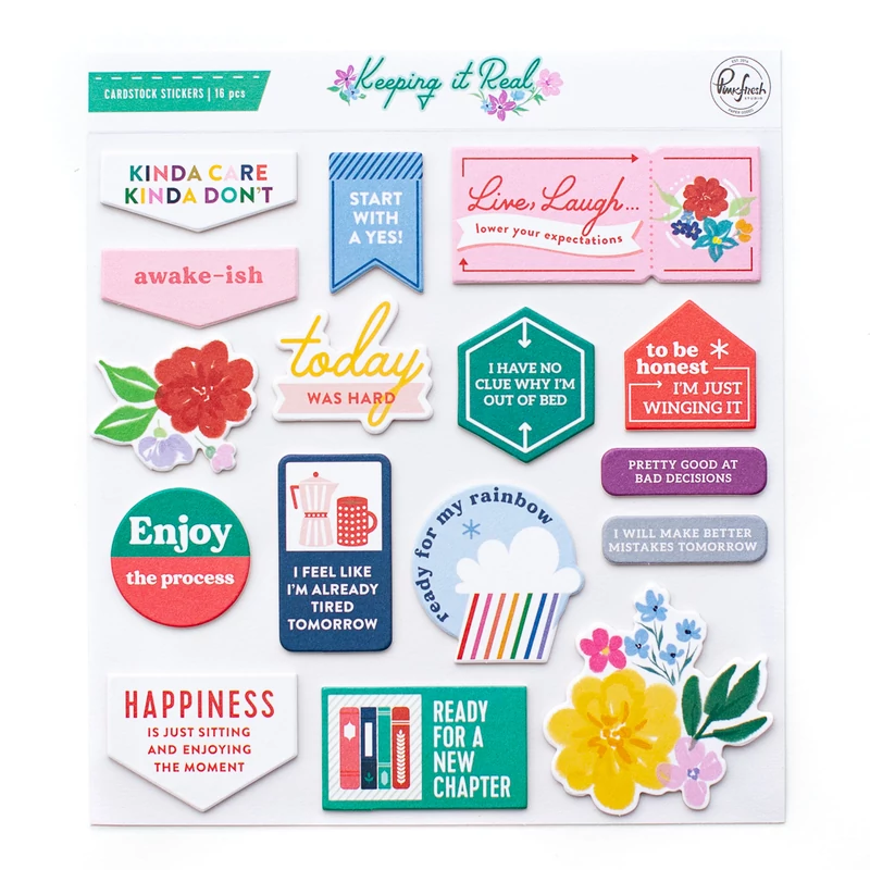 Pinkfresh Studio - Keeping it Real Chipboard stickers