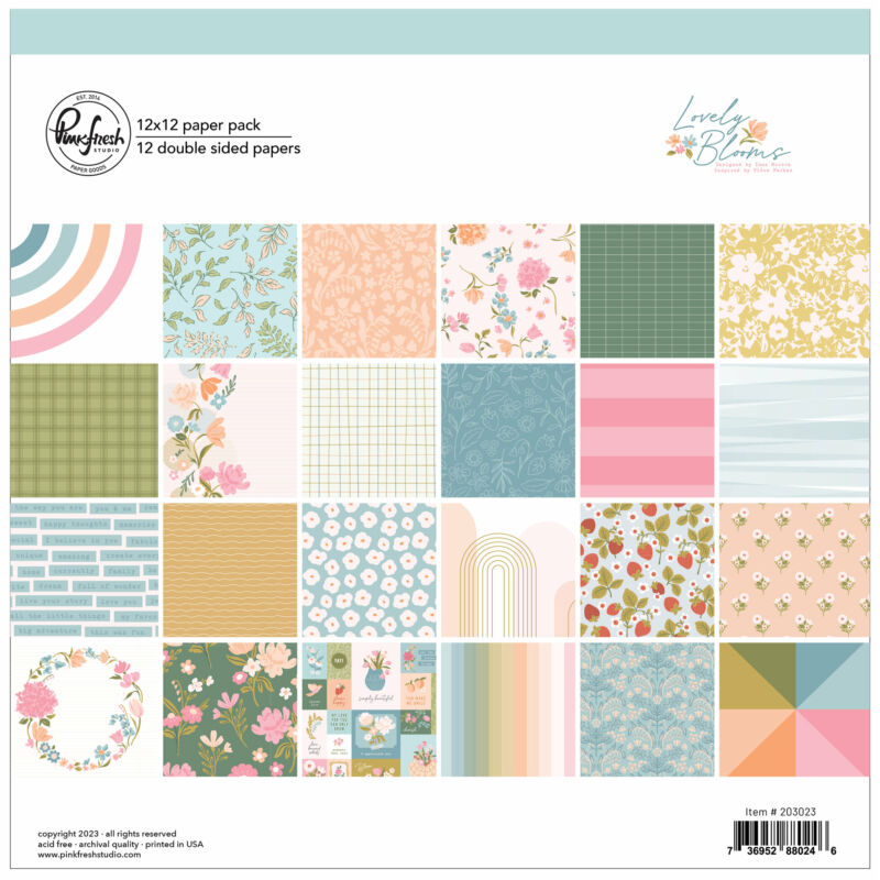 Pinkfresh Studio - Lovely Blooms 12x12 Paper Pack