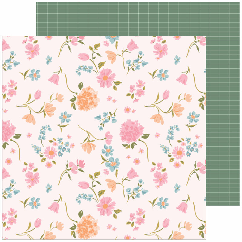 Pinkfresh Studio - Lovely Blooms 12x12 Paper - Start Somewhere