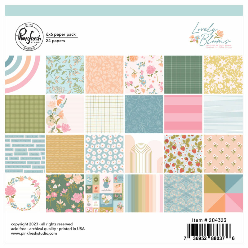Pinkfresh Studio - Lovely Blooms 6x6 papírtömb