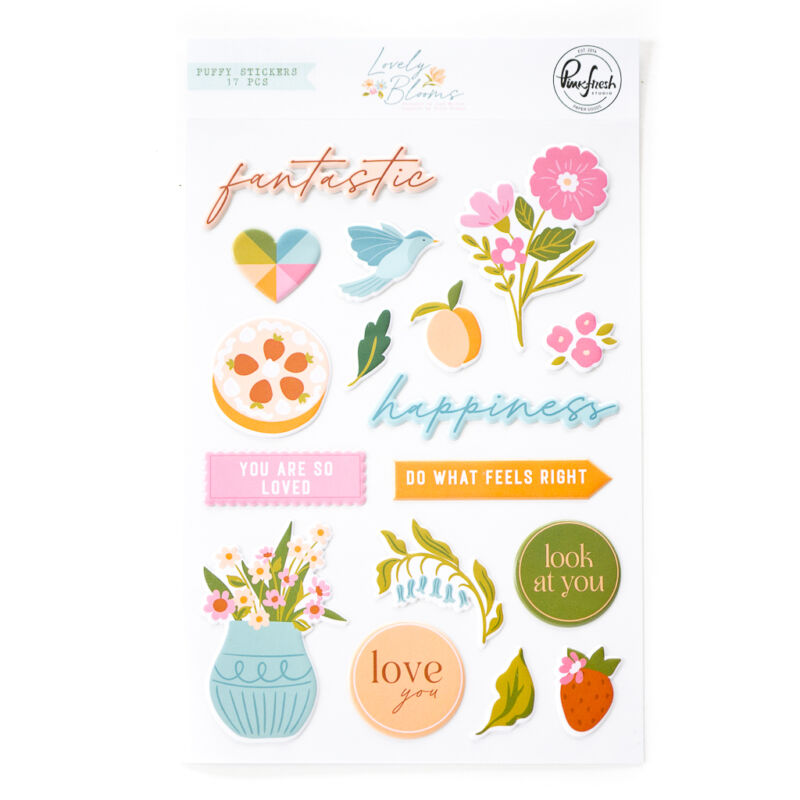 Pinkfresh Studio - Lovely Blooms Puffy Stickers
