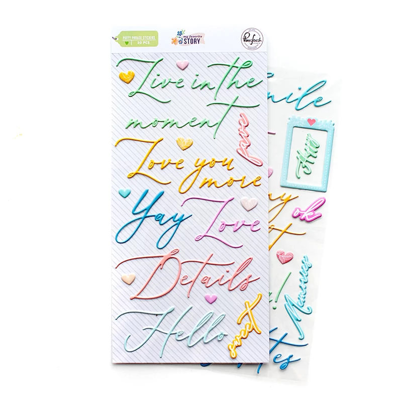 Pinkfresh Studio - My Favorite Story Puffy Phrase Stickers