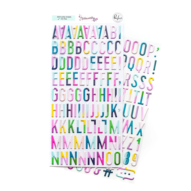 Pinkfresh Studio - Noteworthy Puffy Alpha Stickers