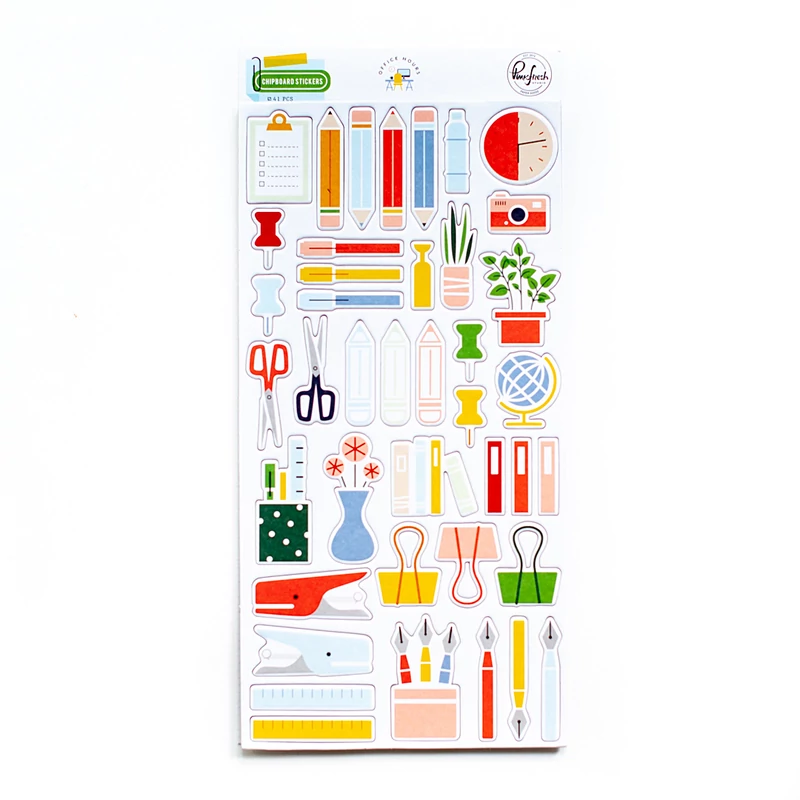Pinkfresh Studio - Office Hours Chipboard Stickers