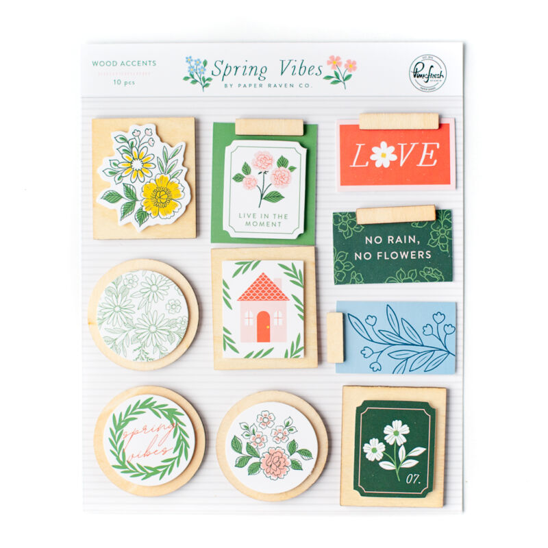 Pinkfresh Studio - Spring Vibes Wood Accent Stickers