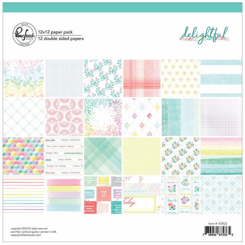 Pinkfresh Studio - Delightful 12x12 Paper Pack