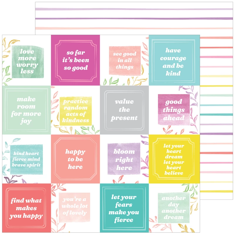 Pinkfresh Studio - Delightful 12x12 Paper - Happy Thoughts