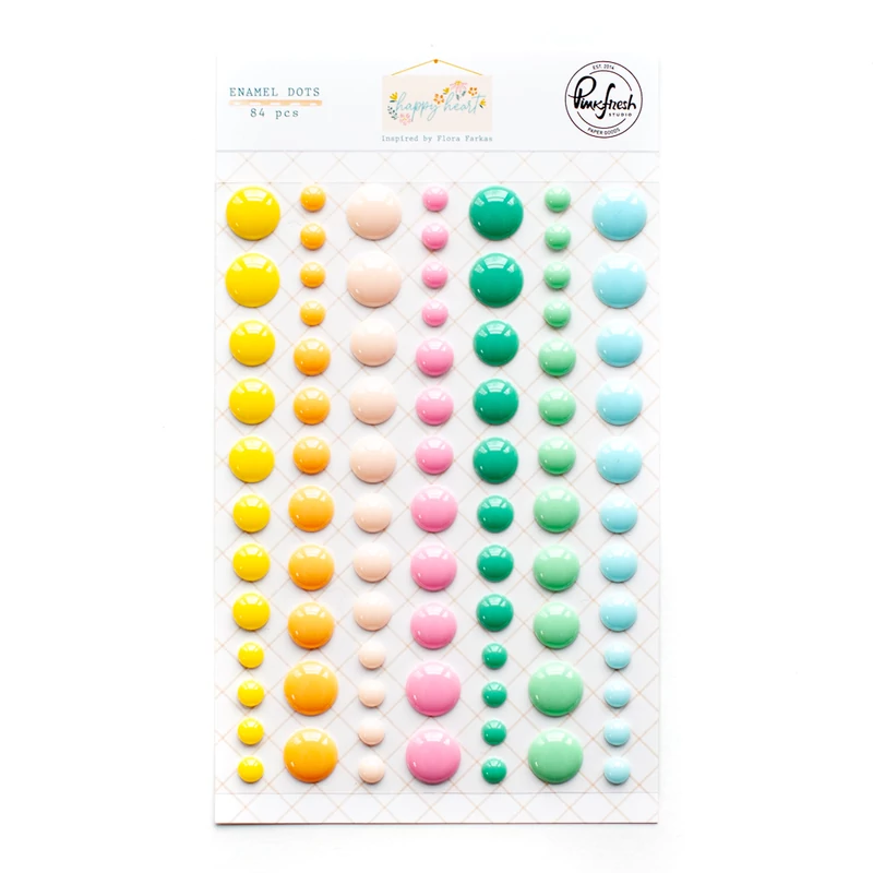 Pinkfresh Studio - Happy Heart Enamel Dots