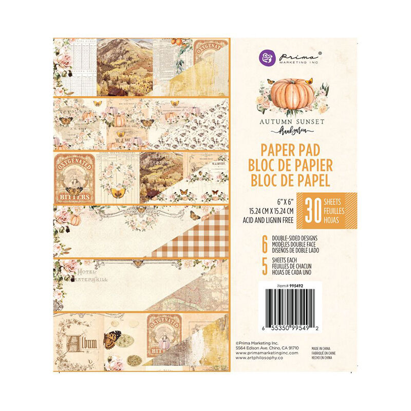 Prima Marketing - Autumn Sunset 6x6 Double-Sided Paper Pad