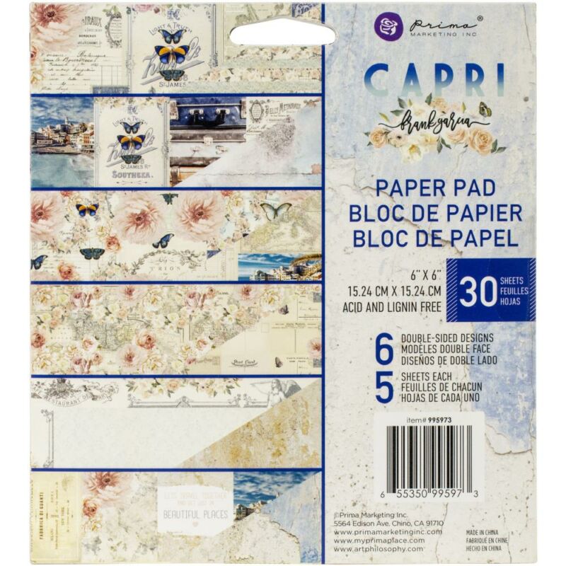 Prima Marketing - Capri 6x6 Double-Sided Paper Pad (30 Sheet)