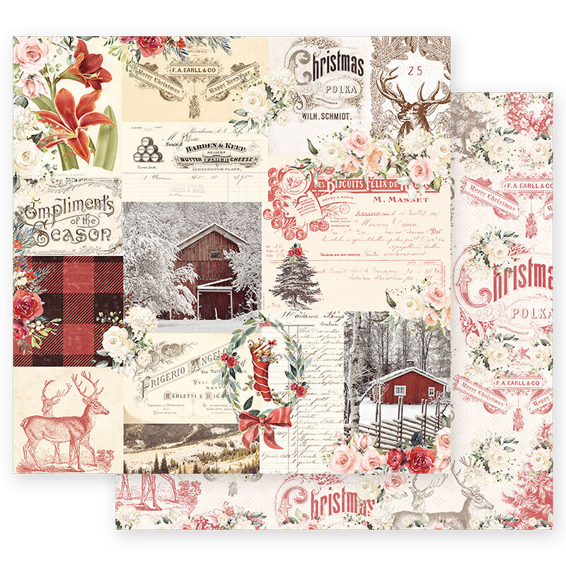 Prima Marketing - Christmas in the Country 12x12 Paper - Compliments Of The Season