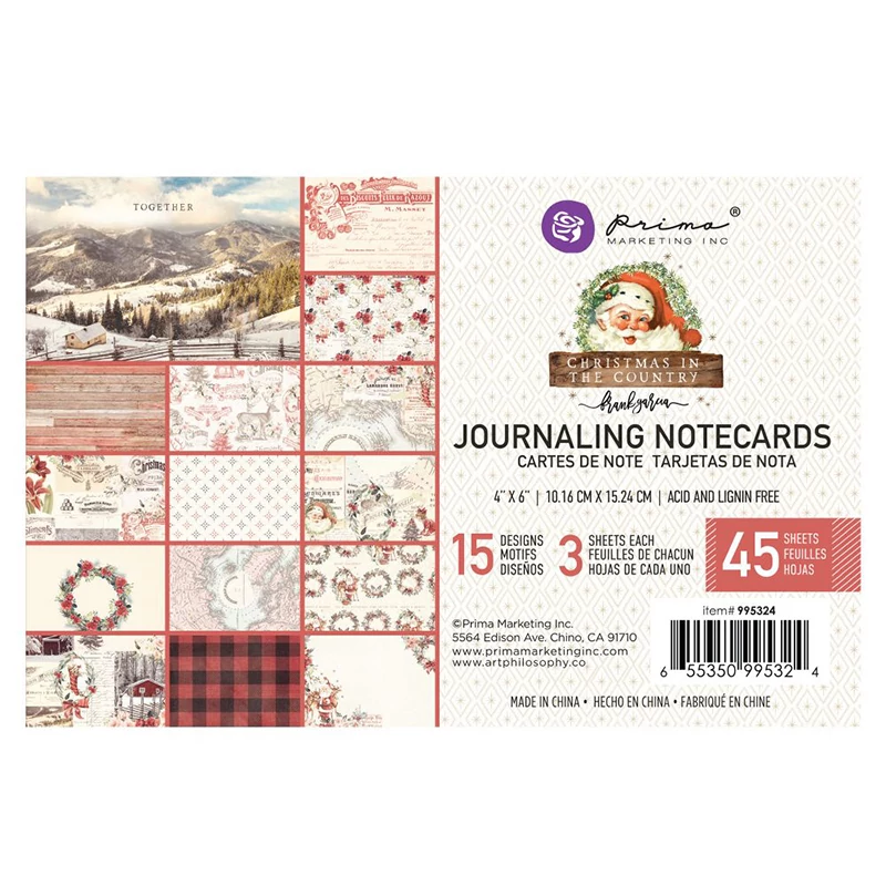 Prima Marketing - Christmas in the Country 4x6 Journaling Card