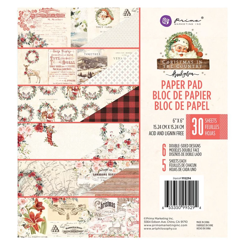 Prima Marketing - Christmas in the Country 6x6 Double-Sided Paper Pad
