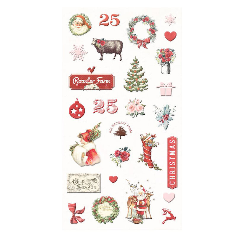 Prima Marketing - Christmas in the Country Puffy Stickers (27 Pieces)