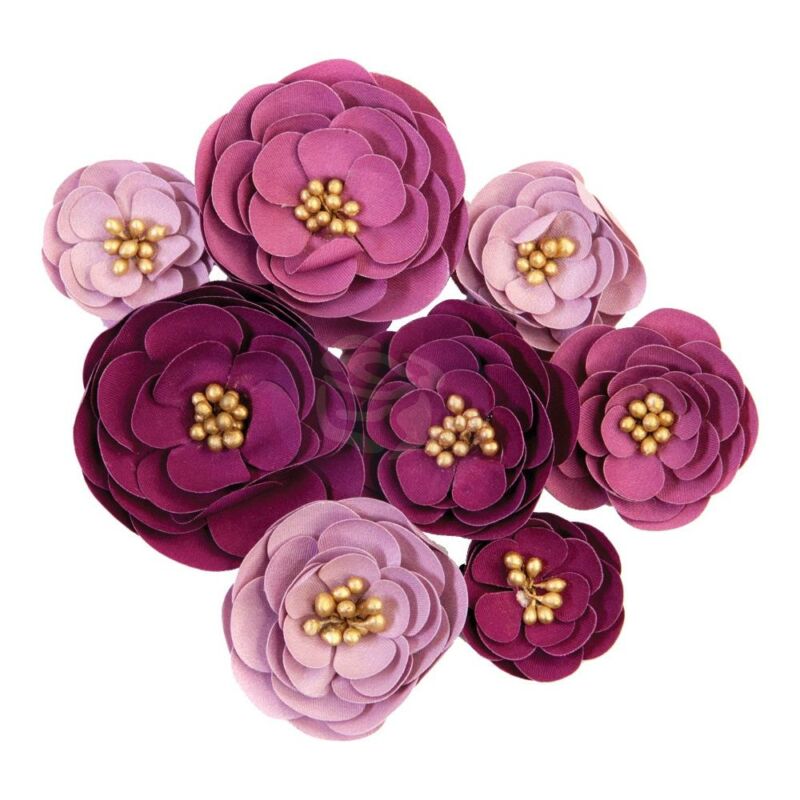Prima Marketing - Darcelle Paper Flowers - Plum Afternoon