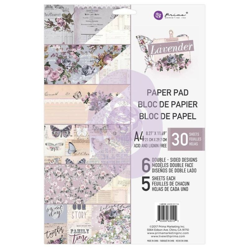 Prima Marketing - Lavender A4 Paper Pad