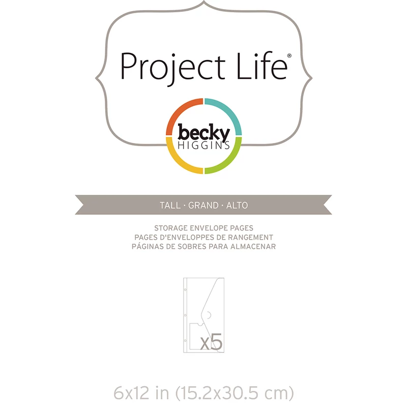 Project Life - Becky Higgins 6x12 Envelope Pages (5 Pieces)