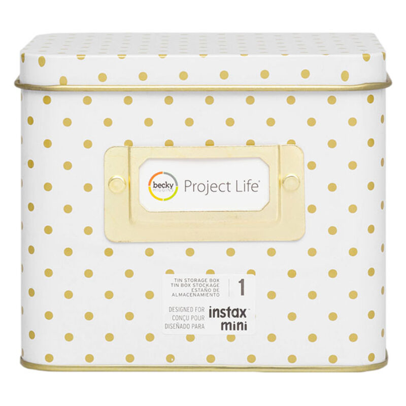 Becky Higgins Project Life - Instax - Polka Dot Tin Storage 