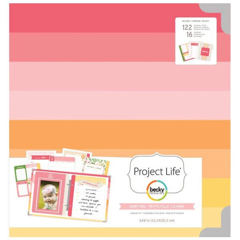 Becky Higgins - Project Life - 6 x 8 Album Baby Girl Kit 
