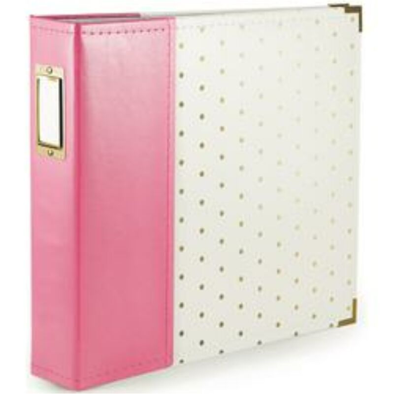 We R Memory Keepers - 12 x 12 Album Strawberry With Gold Dots