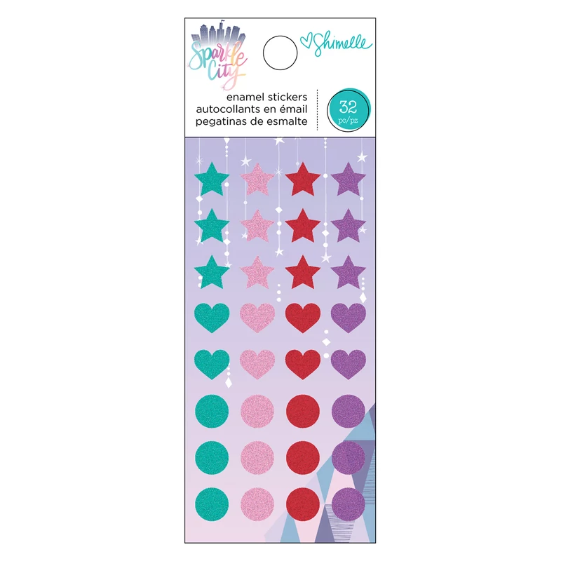 American Crafts - Shimelle - Sparkle City Enamel Dots (32 Piece)