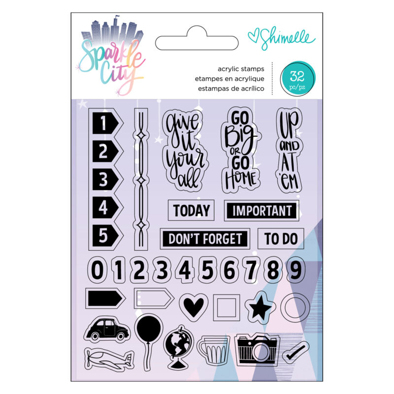 American Crafts - Shimelle - Sparkle City Acrylic Stamps (32 Piece)