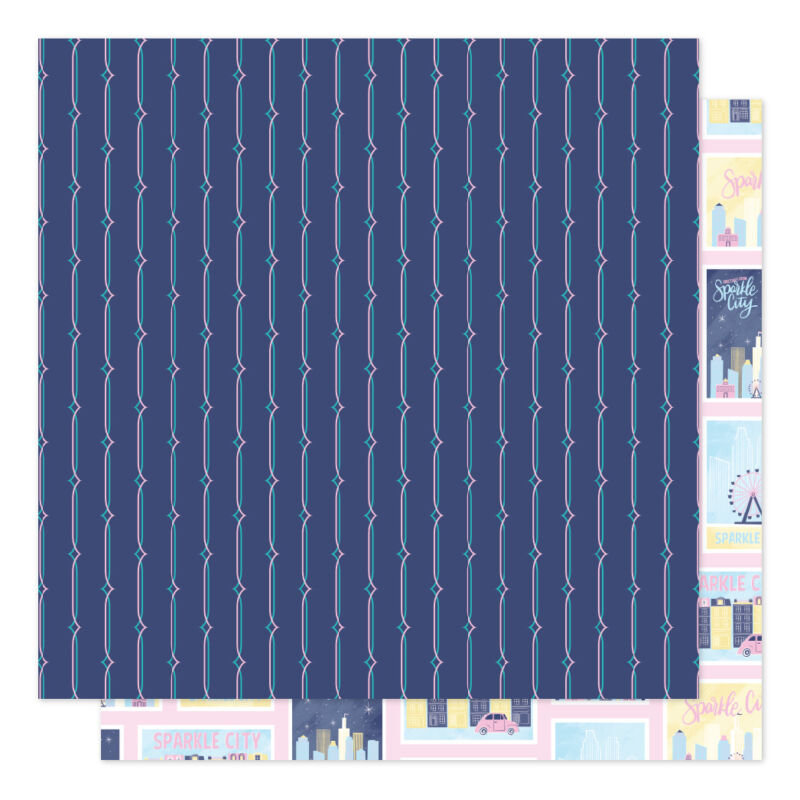 American Crafts - Shimelle - Sparkle City 12x12 scrapbook papír - Postcards Home