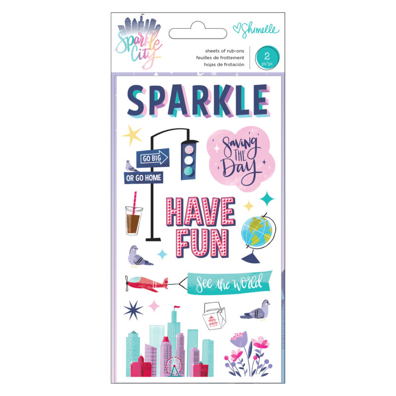 American Crafts - Shimelle - Sparkle City Rub-ons (2 Sheets)
