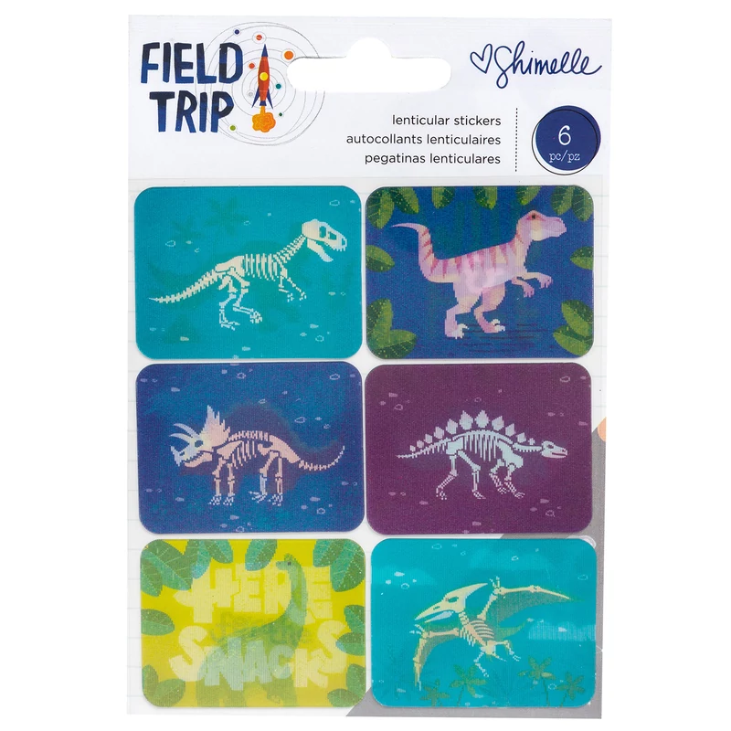 American Crafts - Shimelle - Field Trip Lenticular dínó matrcia (6 db)