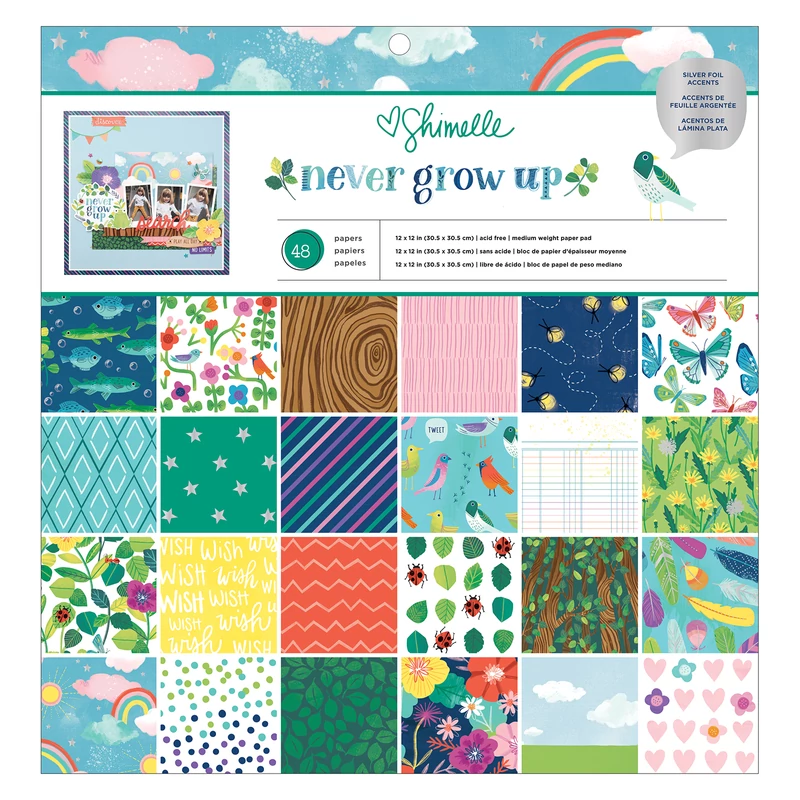 American Crafts- Shimelle - Never Grow Up 12x12 Paper Pad (48 Sheets)